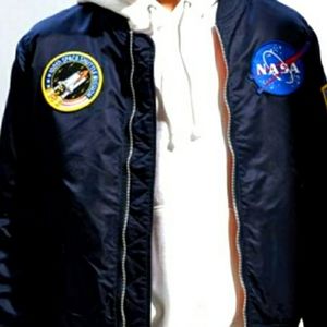 Authentic nasa alpha Industries L2B NASA reversable bomber patches jacket
